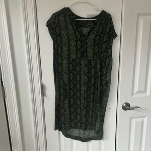 Green Snake Print Dress